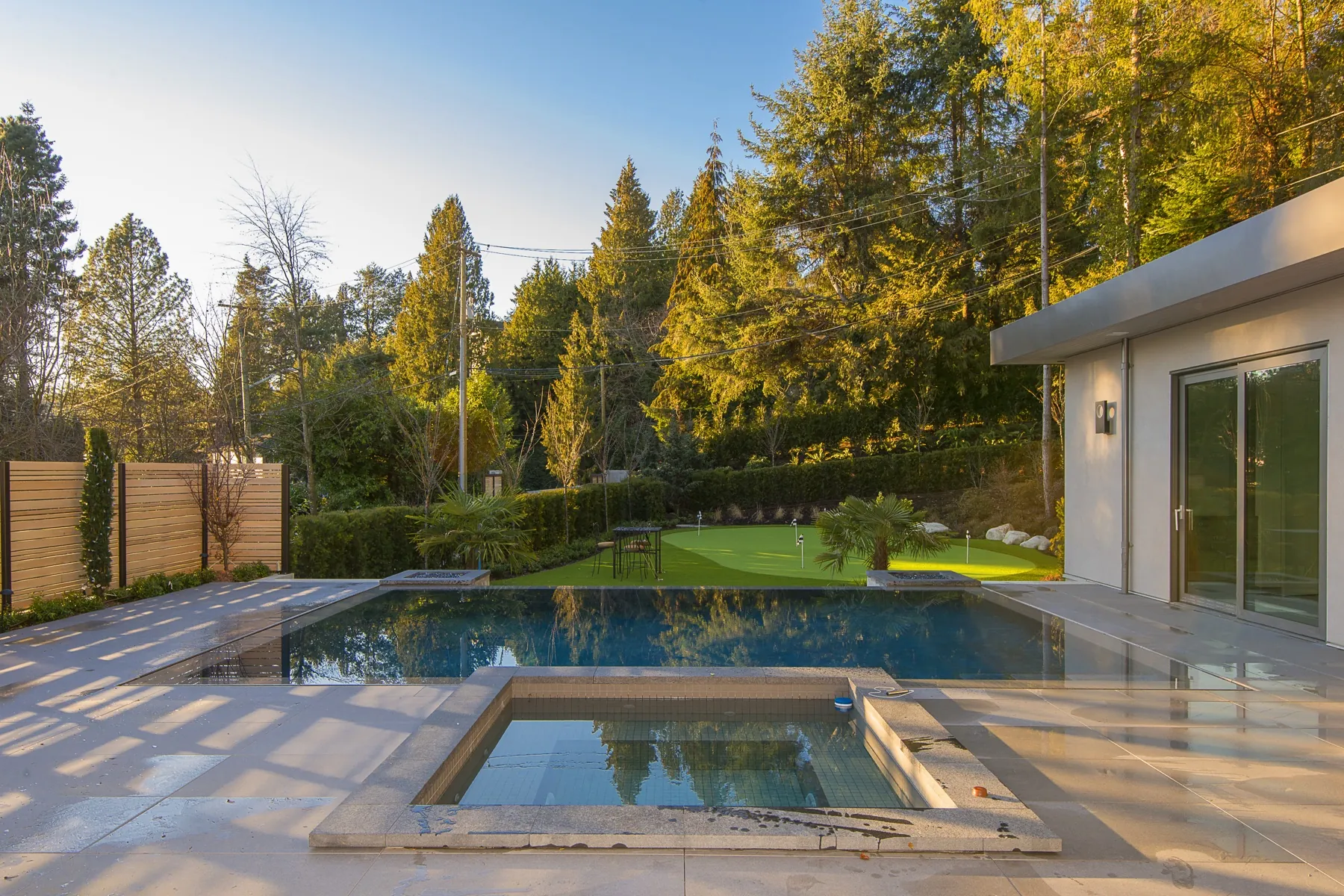 Custom home rear exterior
