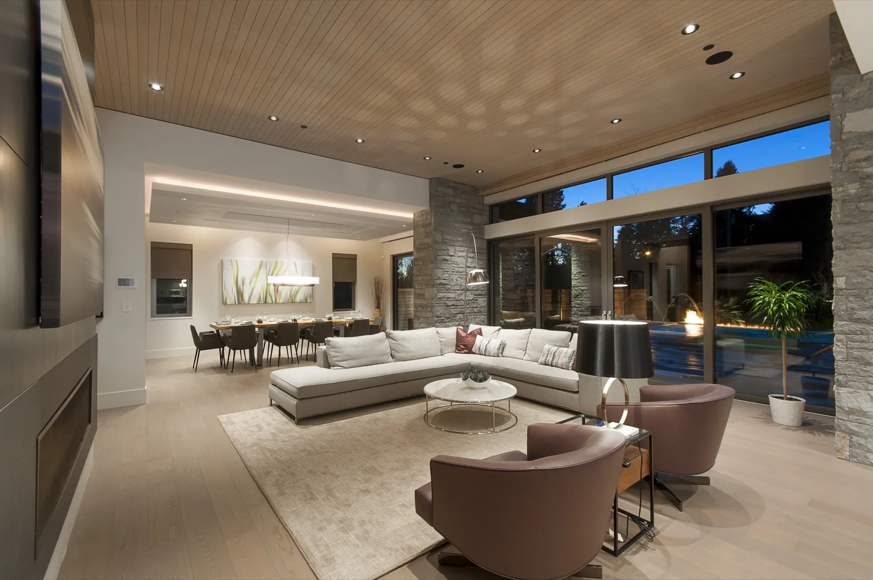 Creekside, Great room living twilight