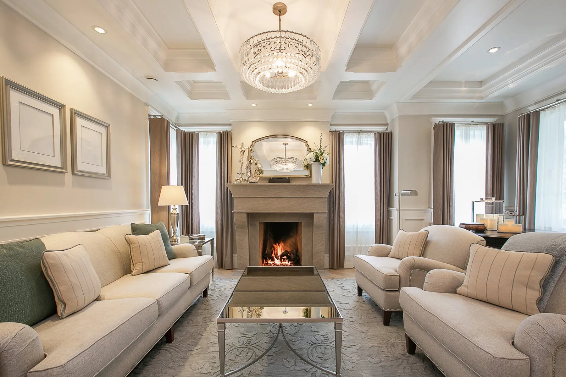Lakeview, Living room fireplace