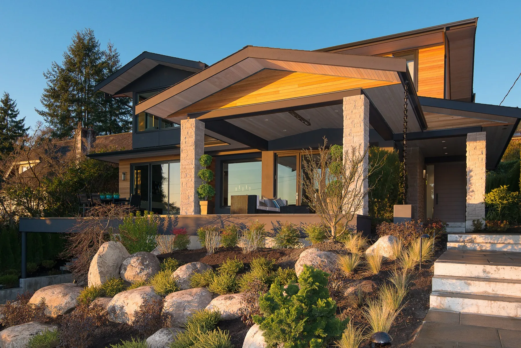 Ridge View, Exterior front golden hour