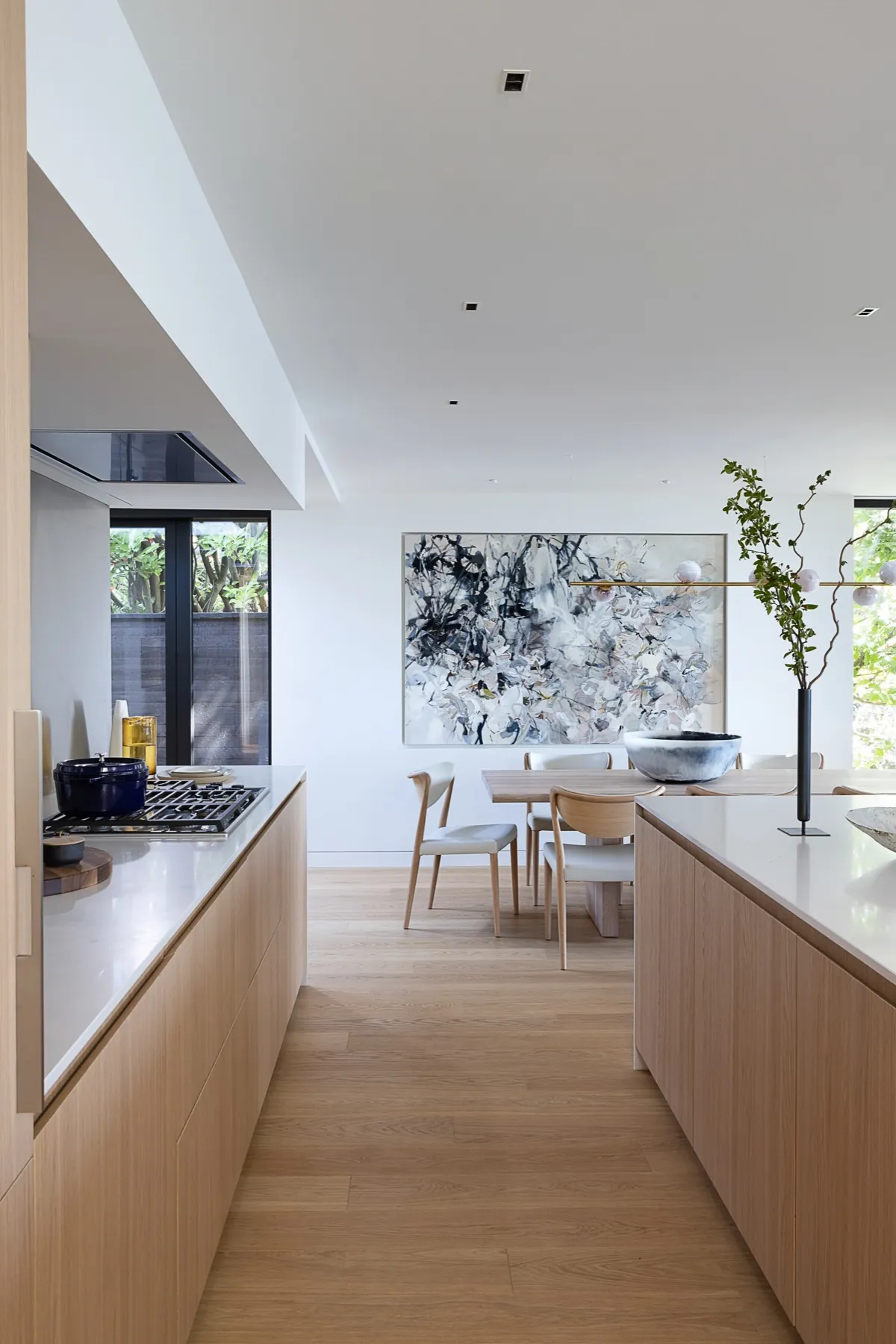 Shoreline, Kitchen toward dining art