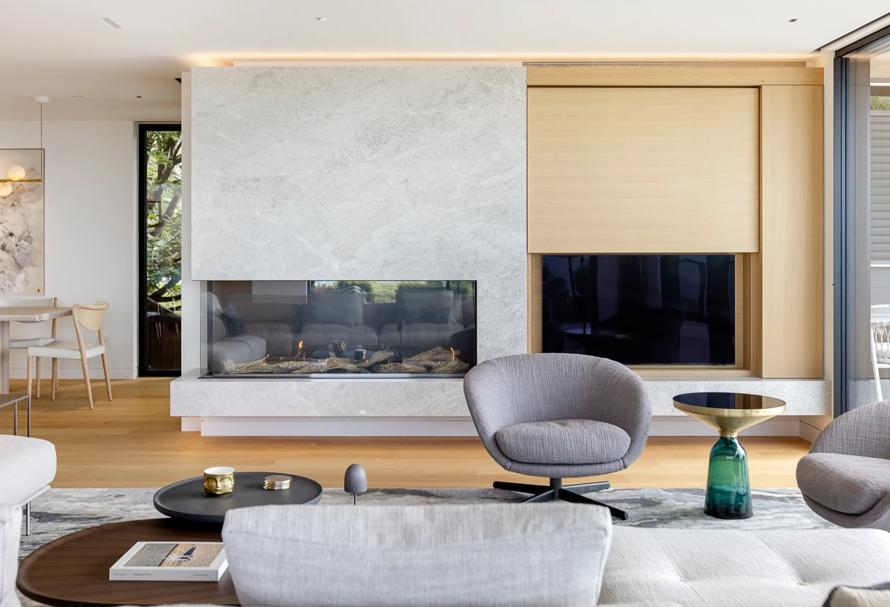 Shoreline, Great room fireplace shelving